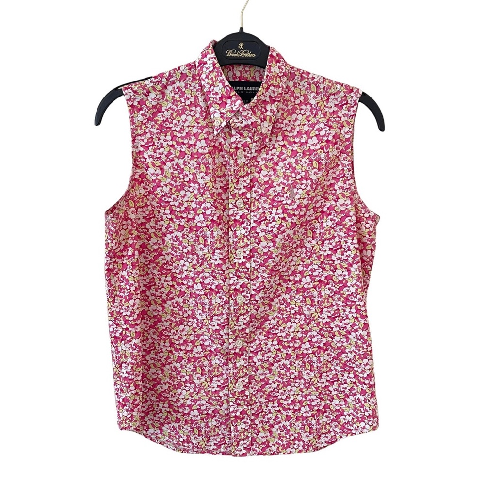 Ralph Lauren Polo Golf Button Down Sleeveless Floral Top 4